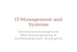 Web Systemplanung & Systemlandschaft, Konzeption