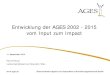 Vom Input zum Impact: Entwicklung der AGES 2002 bis 2015