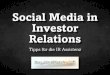 Social Media in Investor Relations - Tipps für die IR-Assistenz