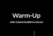 Warm-Up Content-Grundlagen