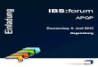 IBS:forum APQP Software am 06.06.13 in Regensburg