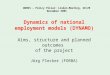 Dynamics of national employment models (DYNAMO) Aims, structure and planned outcomes of the project Jörg Flecker (FORBA) WORKS – Policy Pillar: Lisbon-Meeting,