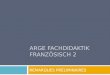 ARGE FACHDIDAKTIK FRANZÖSISCH 2 REMARQUES PRÉLIMINAIRES