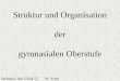 Struktur und Organisation der gymnasialen Oberstufe Steinatal, den 23.04.12 W. Forst