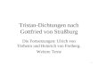 1 Tristan-Dichtungen nach Gottfried von Straßburg Die Fortsetzungen: Ulrich von Türheim und Heinrich von Freiberg. Weitere Texte
