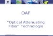 © DIAMOND SA / 03-01 / 1 OAF Optical Attenuating Fiber Technologie