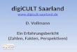 DigiCULT Saarland  D. Vollmann Ein Erfahrungsbericht (Zahlen, Fakten, Perspektiven)