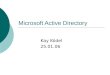Microsoft Active Directory Kay Ködel 25.01.06. Index 1 Einführung in das Active Directory 2 Das Microsoft Active Directory 2.1 Begriffe 2.2 Hauptwerkzeuge