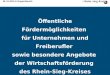 Öffentliche Fördermöglichkeiten für Unternehmen und Freiberufler sowie besondere Angebote der Wirtschaftsförderung des Rhein-Sieg-Kreises