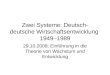 Zwei Systeme: Deutsch- deutsche Wirtschaftsentwicklung 1949–1989 29.10.2008: Einführung in die Theorie von Wachstum und Entwicklung
