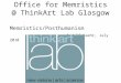 Office for Memristics @ ThinkArt Lab Glasgow Memristics/Posthumanism Rudolf Kaehr, July 2010