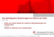 Landesarbeitsamt Sachsen Stand: Bundestagsbeschluss vom 23.12.2003 (Stand der Präsentation 07.01.2004) Die wichtigsten Änderungen im SGB III ab 2004 Die