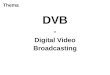 Thema DVB - Digital Video Broadcasting. Was ist DVB DVB Digital Video Broadcasting standardisiertes Verfahren zur œbertragung von digitalen Inhalten Fernsehen
