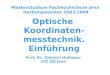 Optische Koordinaten- messtechnik. Einführung Masterstudium Fachhochschule Jena Herbstsemester 2003/2004 Prof. Dr. Dietrich Hofmann STZ QQ Jena