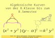 Algebraische Kurven von der 8.Klasse bis zum 8.Semester Prof. Dr. Dörte Haftendorn, Universität Lüneburg, 