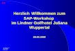 Herzlich Willkommen zum SAP-Workshop im Lindner Golfhotel Juliana Wuppertal 28.03.2000 Axel Röthemeier jw consulting Seite 1 /12