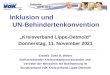 Inklusion und UN-Behindertenkonvention Kreisverband Lippe-Detmold Mittwoch, 8. Januar 2014 Erstellt: Sven R. Weber Stellvertretender Kreisverbandsvorsitzender