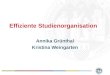 Effiziente Studienorganisation Annika Gr¼nthal Kristina Weingarten