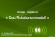Recap - Kapitel 3 « Das Relationenmodell » 12. Oktober 2009 Saskia Bohnhoff David Heller Ilhan Kirpik