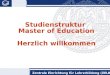 Zentrale Einrichtung für Lehrerbildung (ZELB) Studienstruktur Master of Education Herzlich willkommen