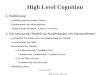 Patrick Drude High Level Cognition High Level Cognition 1. Einführung - Probleme mit neuronalen Netzen - Kombination von Informationen - Zielgerichtetes