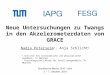Neue Untersuchungen zu Twangs in den Akzelerometerdaten von GRACE Nadja Peterseim 1, Anja Schlicht 2 Geodätische Woche 2010 – Köln 5. – 7. Oktober 2010