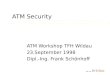 ATM Security ATM Workshop TFH Wildau 23.September 1998 Dipl.-Ing. Frank Schönhoff