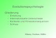 Evolutionspsychologie Gliederung – Einleitung – Interindividuelle Unterschiede – Kontexte und Fitnesskonsequenzen – Schluss Hinney, Teschner, Müller