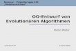 OO-Entwurf von Evolutionären Algorithmen Stefan Walter Seminar – Projektgruppe 431 Metaheuristiken Lehrstuhl XI10.04.2003