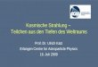 Kosmische Strahlung – Teilchen aus den Tiefen des Weltraums Prof. Dr. Ulrich Katz Erlangen Centre for Astroparticle Physics 16. Juli 2009