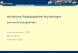 Vorlesung Pädagogische Psychologie Lernschwierigkeiten Sommersemester 2011 Mo 16-18 Uhr Alexander Renkl