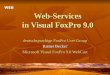 Web-Services in Visual FoxPro 9.0 deutschsprachige FoxPro User Group Rainer Becker Microsoft Visual FoxPro 9.0 WebCast WEB