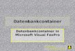 Wizards & Builders GmbH Datenbankcontainer Datenbankcontainer in Microsoft Visual FoxPro