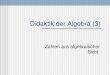 Didaktik der Algebra (3) Zahlen aus algebraischer Sicht