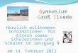Gymnasium Groß Ilsede Herzlich willkommen Informationen für Eltern sowie Schülerinnen und Schüler im Jahrgang 9 am 14. Februar 2011