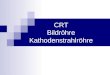 CRT Bildröhre Kathodenstrahlröhre. Entdeckung Aufbau S/W Bild Schlitzmaske Streifenmaske Lochmaske