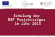 Folie 112. Februar 2014 Schulung der ESF-Projektträger im Jahr 2013