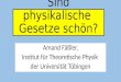 Sind physikalische Gesetze schön? Amand Fäßler, Institut für Theoretische Physik der Universität Tübingen