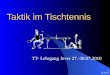 17.02.2014 1 Taktik im Tischtennis TT- Lehrgang Jever 27.-30.07.2010