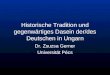 Historische Tradition und gegenwärtiges Dasein der/des Deutschen in Ungarn Dr. Zsuzsa Gerner Universität Pécs