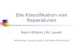 Die Klassifikation von Reparaturen Nach Willem J.M. Levelt Referenten: Claudia Sieber, Eva-Maria Nunnemann
