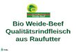 Bio Weide-Beef Qualitätsrindfleisch aus Raufutter
