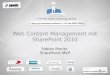 Web Content Management mit SharePoint 2010 Fabian Moritz SharePoint MVP