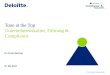 © 2012 Deloitte Consulting GmbH Tone at the Top Unternehmenskultur, Führung & Compliance 31. Mai 2012 Dr. Gundi Wentner