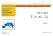 Produkt Elektrizität - Markt 1 Rechtlicher Rahmen Marktteilnehmer Marktregeln Produktqualität Strompreis Inhaltsverzeichnis Produkt Elektrizität Markt