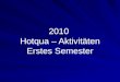 2010 Hotqua – Aktivitäten Erstes Semester. Hotqua Aktivitäten 2010 Sem. I  2 Gästebeschwerden & Reklamationen in Hotels Inhouse Seminar im