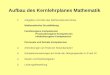 Aufbau des Kernlehrplanes Mathematik 1.Aufgaben und Ziele des Mathematikunterrichtes Mathematische Grundbildung Fachbezogene Kompetenzen Prozessbezogene