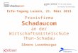 Erfa-Tagung Luzern, 21. März 2013 Praxisfirma Schadaucom an der Wirtschaftsmittelschule Thun-Schadau Simone Leuenberger