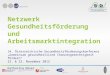 1 Netzwerk Gesundheitsförderung und Arbeitsmarktintegration 14. Österreichische Gesundheitsförderungskonferenz Gemeinsam gesundheitliche Chancengerechtigkeit