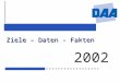 Ziele – Daten - Fakten 2002. Ziele – Daten – Fakten 2002 DAA 20022 Die historische Entwicklung 1946 Erste DAG-Schulen in Hamburg und Münster 1952 Gründung